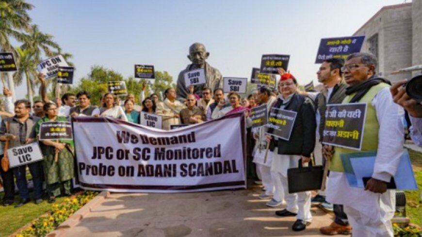कांग्रेस ने अडाणी समूह के मामले को लेकर देशव्यापी प्रदर्शन किया