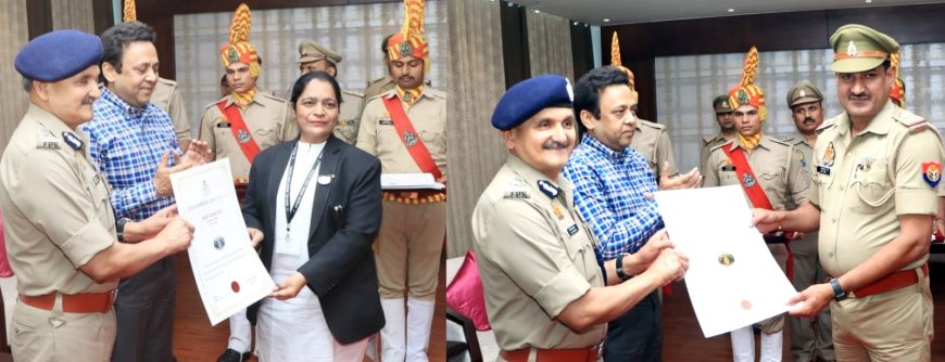 स्पेशल डीजीसी श्रीमती अलका उपमन्यु, एसएचओ अरूण पवार डीजीपी पुलिस प्रशंसा चिन्ह व मेडल से सम्मानित