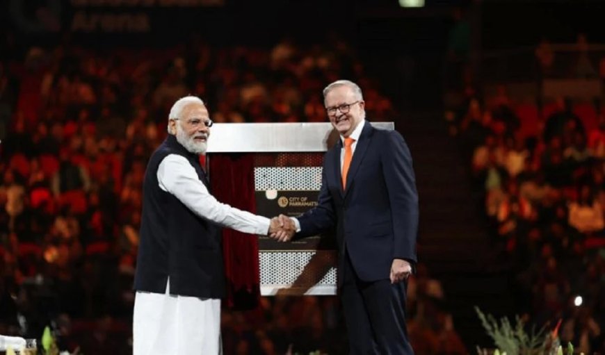 विशेष सामुदायिक कार्यक्रम में नरेन्द्र मोदी, एंथनी अल्बनीज ने ‘लिटिल इंडिया’ की आधारशिला रखी