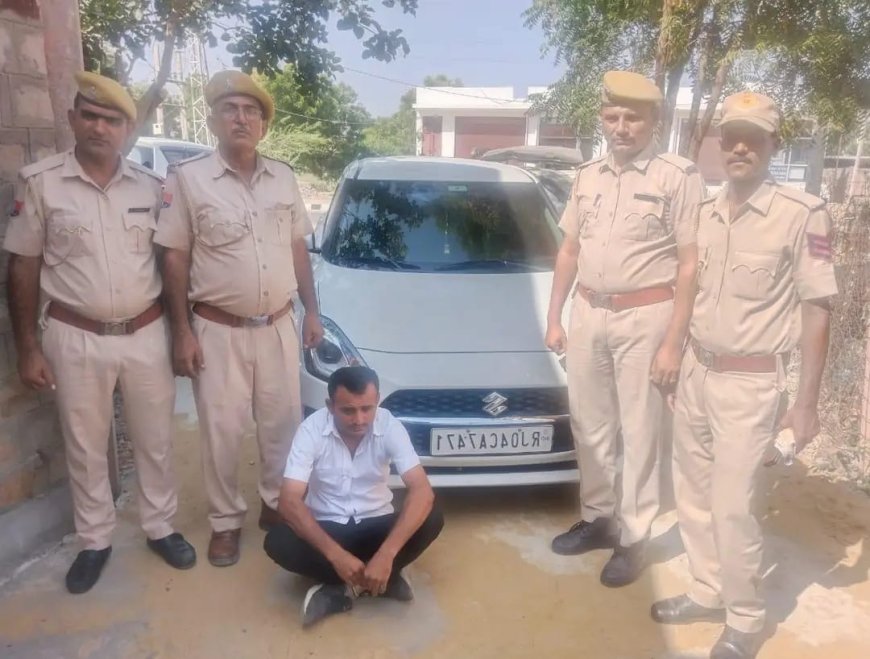 बाड़मेर पुलिस ने स्विफ्ट कार में परिवहन करते 4 कार्टन अवैध शराब किया बरामद, एक मुलजिम गिरफ्तार