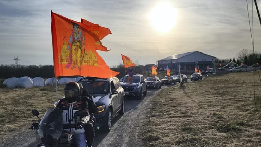 राम मंदिर के उद्घाटन से पहले अमेरिका में हिंदुओं ने निकाली कार रैली