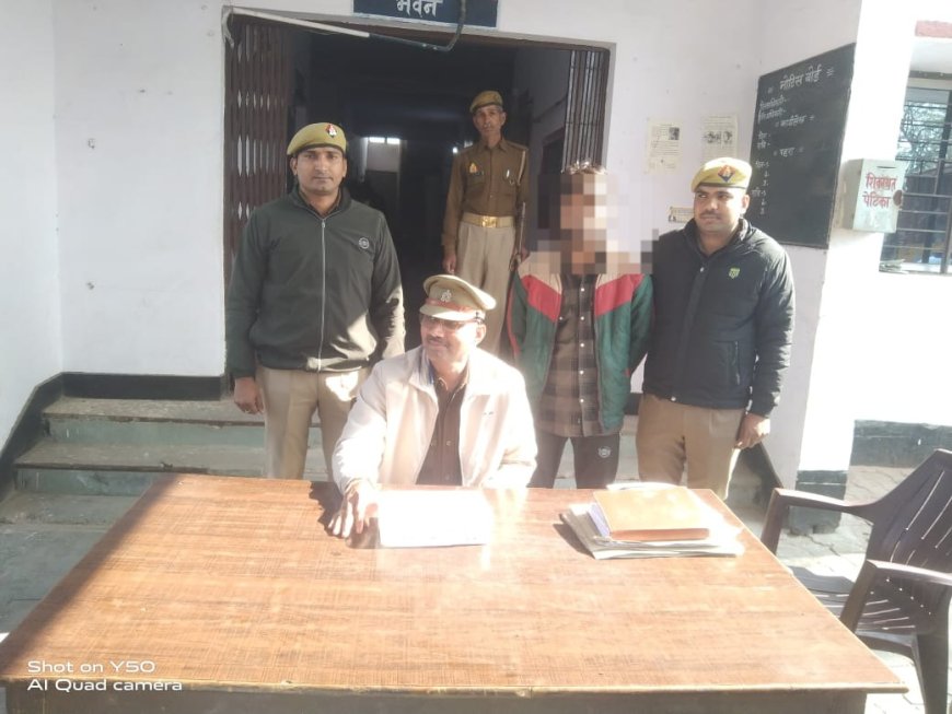 पुलिस द्वारा एक अभियुक्त अवैध तमंचा व जिन्दा कारतूस सहित किया गिरफ्तार