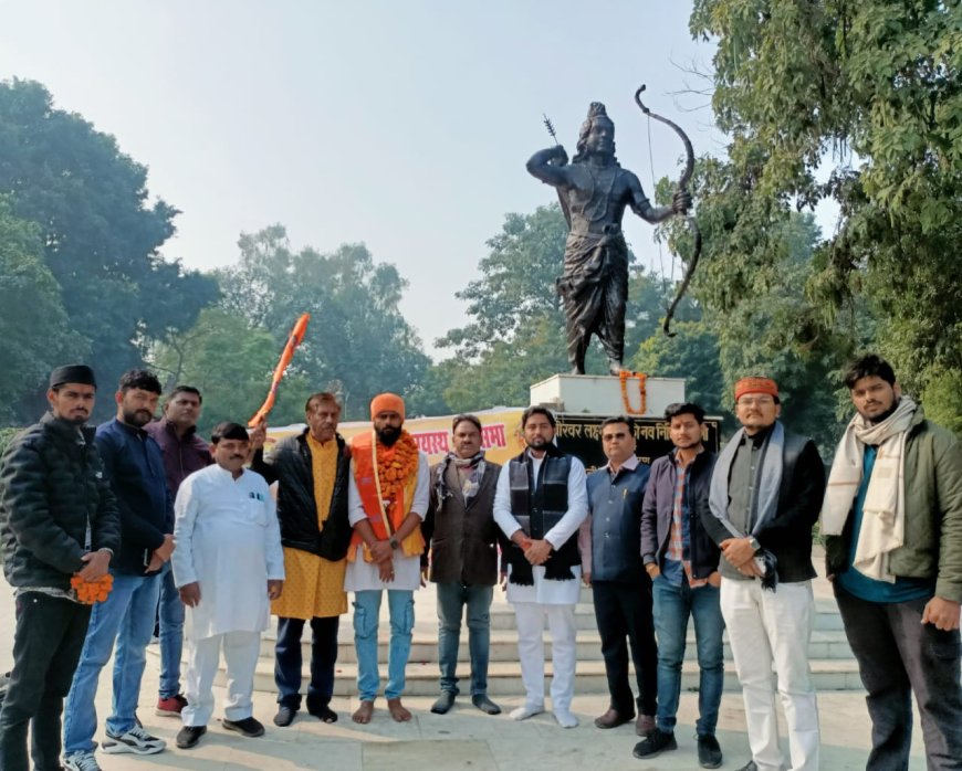 अयोध्या धाम की ४०० किमी पैदल यात्रा करने वाले पर्वतारोही अमन कुलश्रेष्ठ का लखनऊ में स्वागत व सम्मान किया गया