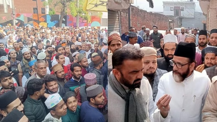 इस्लामिया मैदान के पास आला हजरत मस्जिद में पहुंचे मौलाना तौकीर रजा