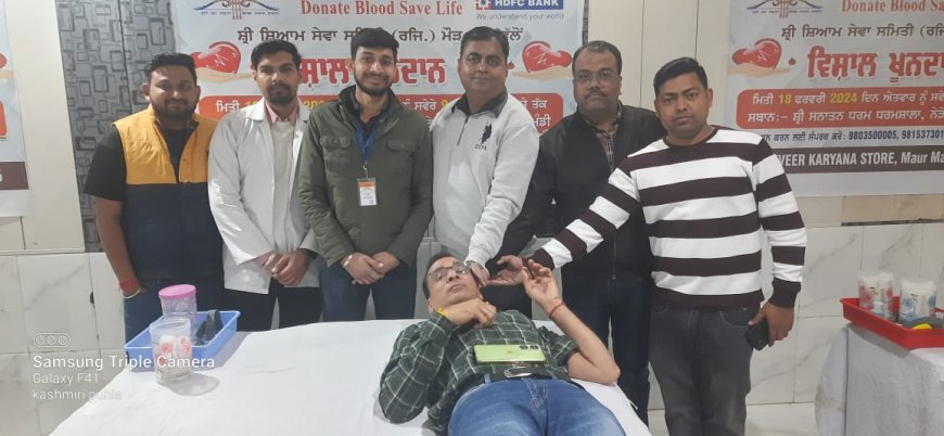 रक्तदान शिविर में 73 यूनिट रक्त एकत्रित, 27वीं बार रक्तदान कर रवि मंगला ने प्रेरित किया
