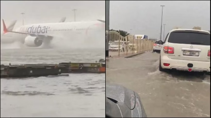 भारी बारिश के कारण जलमग्न हुआ दुबई एयरपोर्ट