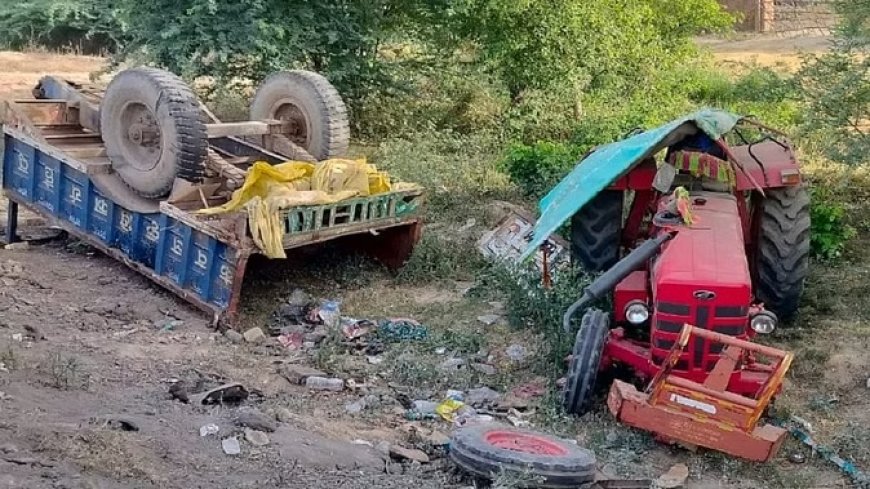 मैनपुरी में भीषण सड़क हादसा: ट्रक ने ट्रैक्टर-ट्रॉली में मारी टक्कर, चार महिलाओं की मौत; 24 लोग घायल