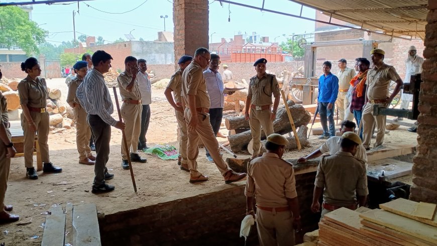 आरा मशीनों पर छापा, प्रतिबंधित लकड़ी बरामद, आरा मशीन सीज