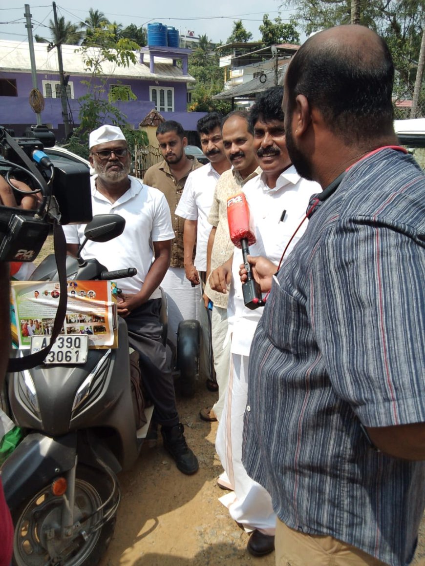Disabled Rayyappa travels 3.7k,km on 3 Wheeler