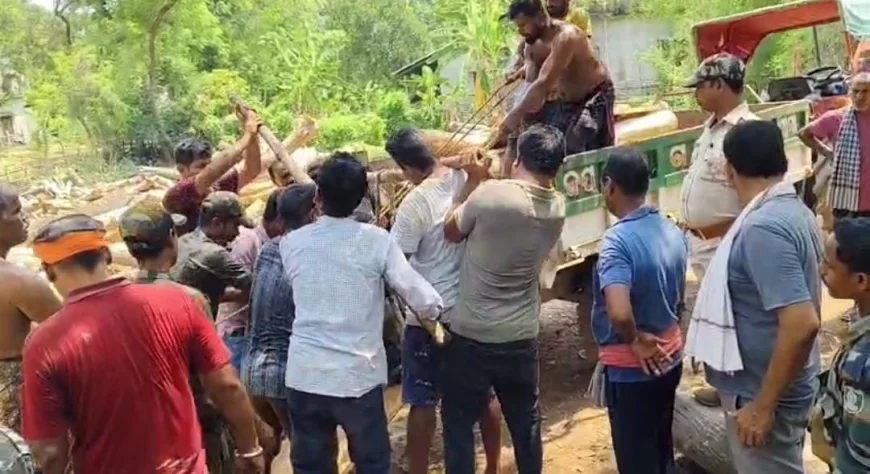 ଚୋରା କରତକଳ ଉପରେ ଚଢଉ, ଯନ୍ତ୍ରାଂଶ ସହ କାଠ ଜବତ