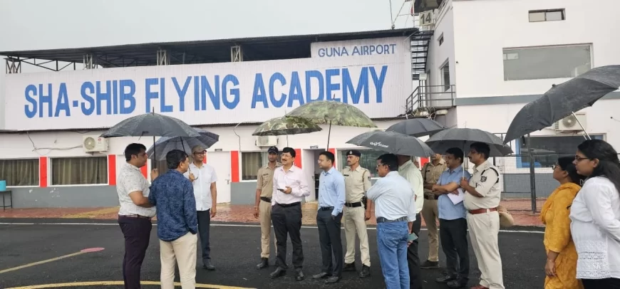 कलेक्टर और एसपी ने हवाई पट्टी का निरीक्षण कर सुरक्षा व्यवस्थाओं देखी