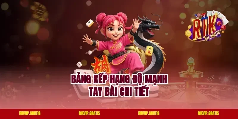 Bảng xếp hạng độ mạnh tay bài chi tiết